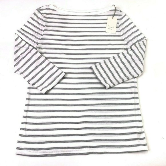 A New Day Women's White Striped Slim Fit Long Slee - Picture 7 of 11